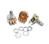 5pcs/Lot WH148 Linear Potentiometer 15mm Shaft 6 Pin,With Nuts Washers B10K B1K B2K B5K B20K B50K B100K B500K B1M Audio(10K Ohm)