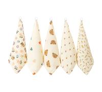 5Pcs/lotCotton Baby Bibs Spit-up Burp Cloth Breathable Drooling Cloth Newborns Shower Comfortable Square Face Towel