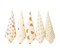 5Pcs/lotCotton Baby Bibs Spit-up Burp Cloth Breathable Drooling Cloth Newborns Shower Comfortable Square Face Towel
