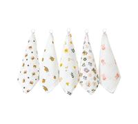 5Pcs/lotCotton Baby Bibs Spit-up Burp Cloth Breathable Drooling Cloth Newborns Shower Comfortable Square Face Towel