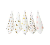 5Pcs/lotCotton Baby Bibs Spit-up Burp Cloth Breathable Drooling Cloth Newborns Shower Comfortable Square Face Towel