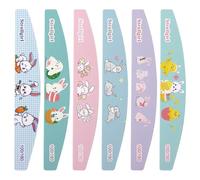 5PCS Lovely Animated Design Dual Sided 100 180 Grit Nail Files, Ideal for DIY Nail Art & Salon Use at Home