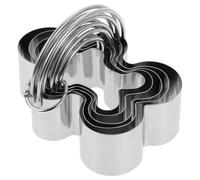 5pcs Lovely Stainless Steel Gingerbread Cookie Cutter Set | Multi Size, Smooth Edges, Easy Cleaning, Bakery Use, Home Bakers, Craft Clay and Cheese Slices