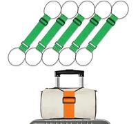 5PCS Luggage Connector Straps for Suitcases, Suitcase Straps for 2 Bags, Adjustable Buckle, Stable Stacking, Effortless Travel Secure Travel Strap for Family Trips, Airport & Holiday Travel (Green)