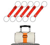 5PCS Luggage Connector Straps for Suitcases, Suitcase Straps for 2 Bags, Adjustable Buckle, Stable Stacking, Effortless Travel Secure Travel Strap for Family Trips, Airport & Holiday Travel (Red)