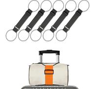 5PCS Luggage Connector Straps for Suitcases, Suitcase Straps for 2 Bags, Adjustable Buckle, Stable Stacking, Effortless Travel Secure Travel Strap for Family Trips, Airport & Holiday Travel (Black)