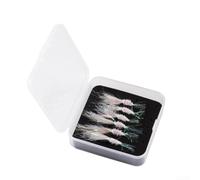 5PCS Luminous Ice Shrimp Salt Fly for Bass Steelhead with High Carbon Steel Hooks Suitable for Saltwater Fly Fishing Lure (14 A)