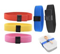 5Pcs Lunch Box Bands Elastic, Bento Box Straps Adjustable, Double Layer Lunchbox Strap for Picnic Camping Travel