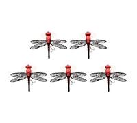 5Pcs Lure Dragonfly Fishing Baits,Fly Bait Double Skirted Wings with Hook Simulation Pseudo For Rivers, Ponds, Saltwater, Coastal Areas, Outdoor Fishing Tools (Red)