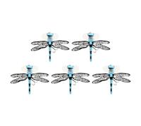 5Pcs Lure Dragonfly Fishing Baits,Fly Bait Double Skirted Wings with Hook Simulation Pseudo For Rivers, Ponds, Saltwater, Coastal Areas, Outdoor Fishing Tools (Blue)