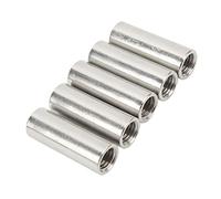 5Pcs M12x1.75 Coupling Nuts, 304 Stainless Steel Round Connector Nuts for Threaded Rod Connection 45mm Length