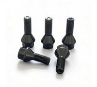 5pcs M14-1.25 Lug Bolts Fit for BMW X1 X3 X5 2, 3, 4-Series 5-Series | M14x1.25 Black Lug stud Bolt 28mm Shank Length Conical Seat, For 6-Series 7-Series X2 X4 X6 M3 M4 M5 M6 i3 i8