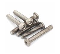 5Pcs M2 M2.5 M3 M4 M5 M6 TA2 Pure Titanium Alloy Hexagon Hex Socket Head Button Bolt Machine Screw Length 6-50mm(5mm,M3)