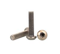 5Pcs M2 M2.5 M3 M4 M5 M6 TA2 Pure Titanium Gr2 Hexagon Hex Socket Button Round Head Bolt Machine Screw ISO7380(40mm,M6)
