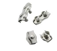 5Pcs M2-M5 Stainless Steel Simplex 1/2-Post Bolt Clip Wire Rope Cable Clamp Caliper Simple Grip Clips(Duplex-M2)