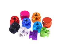 5pcs M3/M3.5/M4/M5/M6/4#-40/6#-32 Anodized Colorful Aluminum Alloy Knurled Thumb Nuts, Blind Hole Hand Tighten Nut for 3D Printer, M3xp0.5