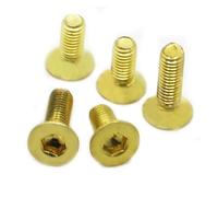 5pcs M3 M4 M5 M6 M8 Brass Hex Hexagon Socket Flat Countersunk Head Screws Bolts(20mm,M6 5pcs)