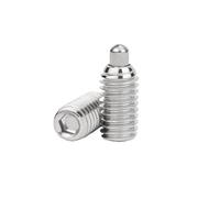 5pcs M3 M4 M5 M6 M8 M10 304 Pin Plunger Stainless Steel Hex Socket Spring Grub Point Set Screw(M5X25-2X3)