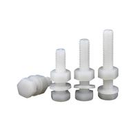 5pcs M3 M4 M5 M6 M8 White Outer Hexagonal Nylon Screws Nuts Washer Metric Threaded Insulated Plastic Bolts Combination(M6x20)