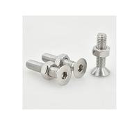 5pcs M3 M4 M5 M6 Screw And Nut Set Hex Hexagonal Bolt Metric Threaded 304 Stainless Steel Machine Screws Fairing Bolts Nuts Kit(Flat Head,55MM (5SET)_M6)