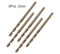 5PCS M35 Cobalt Drill Bits Designed for Professionals Working with Tough Materials like Stainless Steel (2mm)