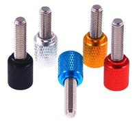 5Pcs M4 Colored Wing Screws Aluminum Alloy + Stainless Steel Flat Knurled Handle Knob Stepper Bolt,Sky Blue,M4x5mm