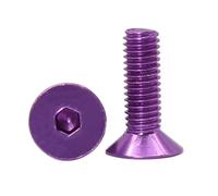 5PCS M4 Colourful Aluminum Alloy Countersunk Head Allen Bolts Anodized Socket Flat Head Screws for drone ship models,Grape purple,M4x10mm
