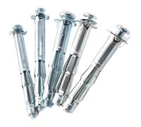 5Pcs M4 M5 M6 M8 Gypsum Bolts Nut Drywall Expansion Screws Bolt Pipe Wall Ceiling Anchor Tube Pipe Fixing Hollow Plug Metal Heavy Set(M6x52 MM)