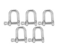 5Pcs M6 304 Stainless Steel Straight D Shackle Rigging Hooks Heavy Duty Marine Grade D Type Shackles for Boat Rigging Chains Ropes and Hardware Connections