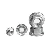 5pcs M6X0.75 8x1.0 M10x1.0 M10x1.25 M12x1.25 M12x1.5 Fine Thread Flange Hex Nut Flange Nuts(M6X0.75 5PCS)