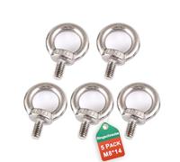 5Pcs M8 Eye Bolts, 304 Stainless Steel Male Thread Lifting Ring Eye Bolts for Living Lifting and Various Engineering Lifting Equipment