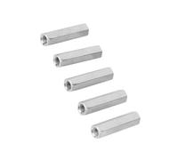5Pcs M8 Long Rod Nut, galvanized carbon steel Hex Nut Thread Adapter Coupling Nuts Bolt Assortment Sets (M8*50)