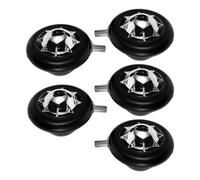 5pcs M8 Screw in Ball Caster Wheels for Salon Chair and Workbench | Anti Hair Wrap, Smooth Rolling on Carpets Tiles Wood Floors, Black Plastic 8.00x6.00x5.00cm