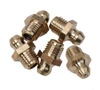 5pcs M8 x 1mm Brass Grease Nipples Straight Hydraulic Fittings Rust Resistant for Zerk Adapters for Tractor Farm Equipment Maintenance