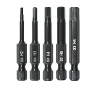 5Pcs Magnetic Hex Head Drill Bits Set, Metric Screwdriver Bits H2-H6 With 1/4 Inch Quick Release Hex Shank, For Cordless Drills And Pneumatic Screwdrivers