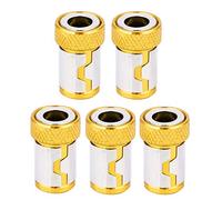 5Pcs Magnetic Ring for 1/4 Inch Screwdriver Bits Anti-Slip Aluminum Alloy Accessories Electric Hand Screwdriver Tool (Yellow)