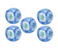 5Pcs Mahjong Wind Direction Dice Sphere Position Dice for Mahjong and Other Casual Games (Transparent Blue)