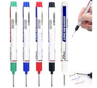5PCS Marker Pen, 5 Colors 20mm Long Nib Marker, Waterproof Quick Dry Metal Marking Pen, Construction Markers for Carpenters Builders