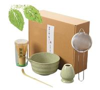 5Pcs Matcha Set, Matcha Tea Set with Whisk, 500ml Ceramic Bowl, Scoop Holder Handmade Matcha Making Kit Matcha Gift Set for Beginners Enthusiasts for Office Home Christmas Birthday (C)