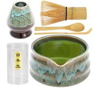 5Pcs Matcha Whisk Set,Japanese Matcha Tea Whisk Kit,Handmade Matcha Accessory Set with Whisk,Ceramic Bowl, Matcha Spoon,Spatula Spoon and Whisk Holder,Matcha Starter Kit for Tea Lovers