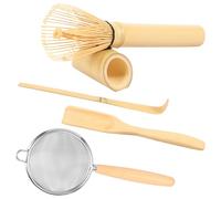 5Pcs Matcha Whisk Set, Whisk for Beginners Elegant Wood Japanese Matcha Tea Making Kit with Holder Scoop Spoon Sifter for Tea Lovers
