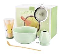 5pcs Matcha Whisk Set with Matcha Bowl, Matchas Whisk Holder Matchas Bamboo Whisk, Scoop, Sifter, Unique Kitchen Decor Gifts for Tea Enthusiasts Christmas(COLOR:as shown)