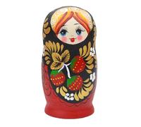 5PCS Matryoshka Dolls Nesting Handmade Cute Wood Russian Doll DIY Northeast Flowers