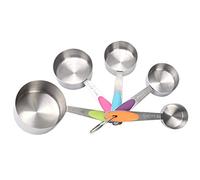 5pcs Measuring Cup Set,Stainless Steel Measuring Spoons and Measuring Cups with Silicone Handles Metal Measure Spoon Cups for Baking Cooking Kitchen