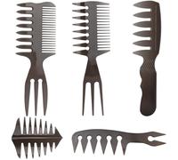 5PCS Men's Pompadour Hairstyling Combs, Professional Wide Teeth Texture Comb for Slicked Back Hairstyle, Retro Oil Head Hair Brushes for Barber Hairdressing Hair Pick Comb