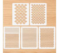 5pcs Mermaid Scale Stencil, 7.87x5.91 Inch Fish Scale Stencils Reusable Fish Scale Face Painting Template Dragon Scale Stencil Mermaid Makeup Stencil for Art Face Wall Painting