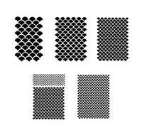 5pcs Mermaid Scale Stencil, Reusable Fish Scale Stencils 6 Sizes Fish Scale Face Painting Template Mermaid Plastic Makeup Stencil Dragon Scale Stencil for Art Face Tattoo Wall Painting