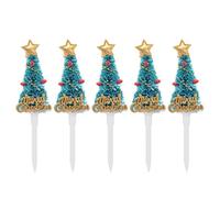 5pcs Merry Christmas Cupcake TopperTree Cake Topper with Star Fruit Picks Desert Picks Christmas Cake Decoration Christm