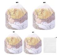 5Pcs Mesh Laundry Bags, Washing Bags For Laundry(30 * 40/40 * 50cm), Drawstring Laundry Net Bags For Washing Machine, Heavy Duty Dirty Clothes Laundry Bags For Home Dorm Hotel Travel Use