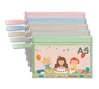 5PCS Mesh Toy Storage Bags A5 - Double-Layer Zipper Pouches with Handle File Pockets Breathable Puzzle Building Block Toy Storage Organization Board Game Storage for Classroom Home Office Supplies